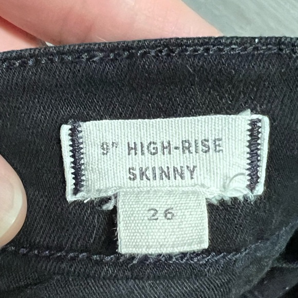Madewell 9” High Rise Skinny Black Jeans Size 26 - Picture 3 of 10